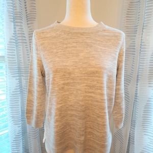 Gap Women's Gray and White Eyelet Sweatshirt Size Medium